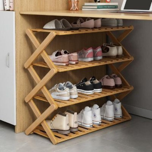 Wooden Foldable Shoe Rack