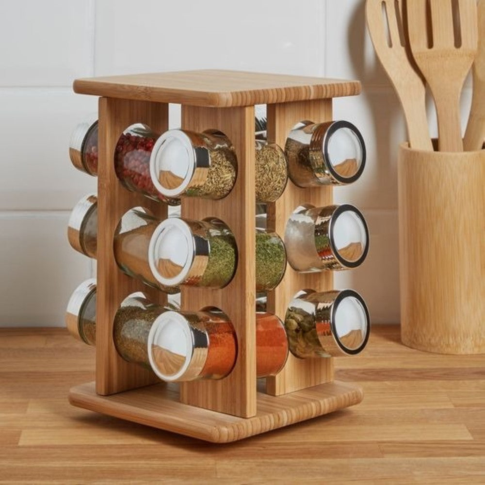 Bamboo Efficient Spice Rack